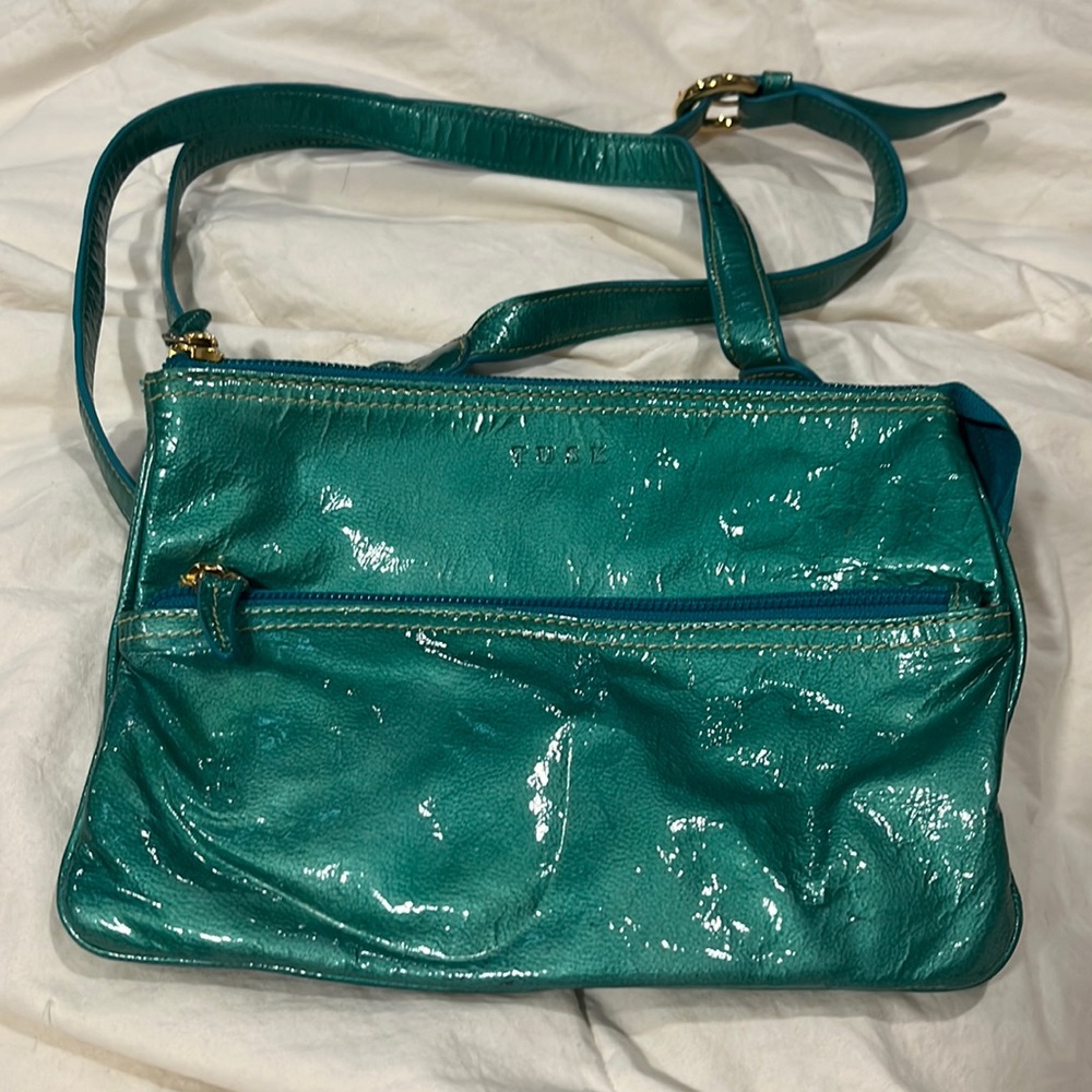 Turquoise tusk cross body bag